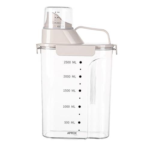 Pssopp Contenedor de Almacenamiento de Arroz, Dispensador de Arroz Contenedor Hermético de Almacenamiento de Alimentos Tapa de Sellado de 3 Litros Boquilla de Embudo de Cuerpo (Gris y Blanco Talla