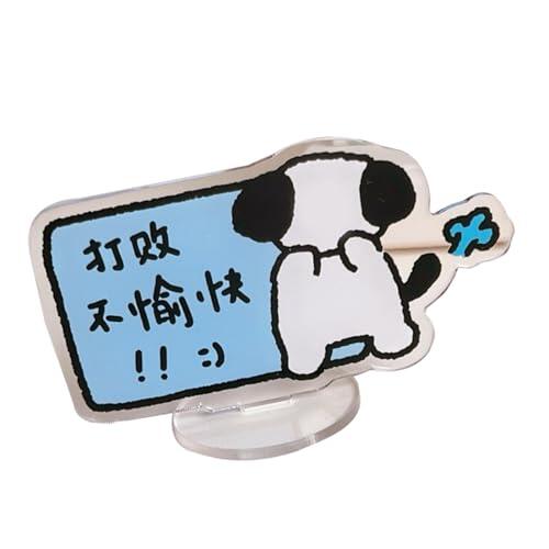 aqxreight Lindo Adorno Acrílico para Perro para Decoración de la Consola Central del Coche, Decoración del Hogar y la Oficina, Accesorio para Perro de Dibujos Animados Fácil de Instalar