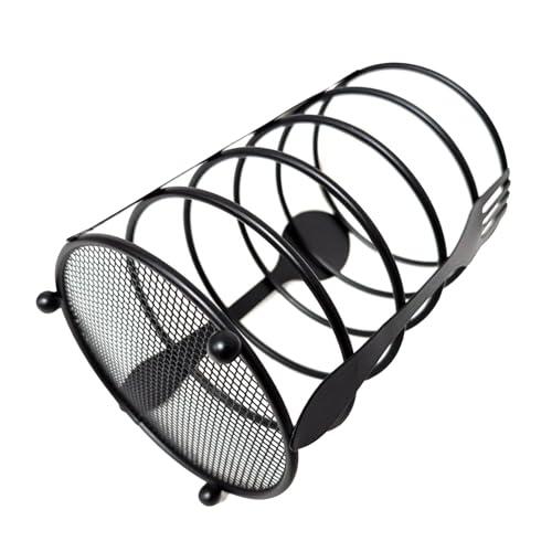 SUNGOOYUE Otros Mostradores de Almacenamiento y Accesorios de Cocina, Vasija Redonda Grande para Cubiertos de Metal con Orificios de Drenaje para Batidor de Cucharón de Espátula, Organizador de