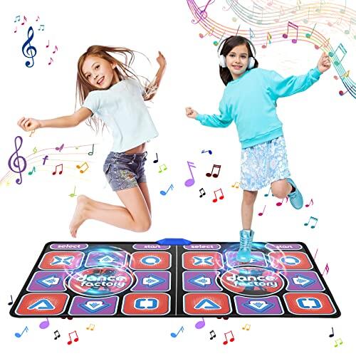 Lubirayi Alfombra de Baile para Dos Jugadores, Alfombra Juegos con Conexión HDMI para TV/Proyector, 200+ Juegos y 100 Músicas Incorporadas, Espesor Antideslizante, Juguetes Regalo niña 8 9 10+ años