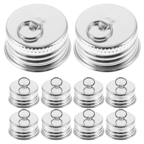 PHENOFICE Tapas de Galvanizado 12 Unidades con Gancho Cierre Roscado Seguro Color Plata para Frascos y Botellas Tapa para Envases de Líquidos Orales y Proyectos de Bricolaje