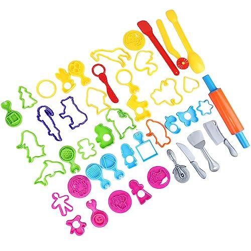 Yusat Juego de Herramientas para Masa de 41 Piezas, Colores Ricos, Varias Formas, Kit de Herramientas para Masa de Plástico para Niños
