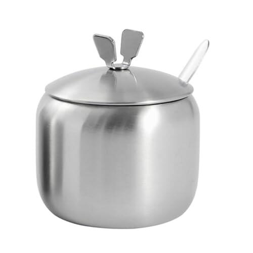 HOUDERCO Bote de Acero Inoxidable para Condimentos Diseño Moderno, Almacenamiento Funcional y Capacidad Adecuado para Buffet o Cocina