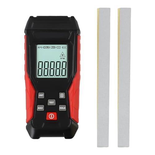 WheatThrive Tacómetro digital, tacómetro sin contacto, tacómetro fotoeléctrico, calibre 3-100000 RPM, retroiluminación LED, almacenamiento mínimo/máximo, para motores, ventiladores, bombas, TA500A