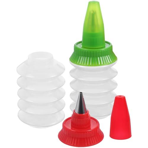 iplusmile Kit de 2 Botellas para Glaseado de Repostería en PP, Fáciles de Usar y Almacenar, Ideales para Decorar Galletas y Repostería en Casa Color Aleatorio