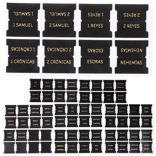 Tofficu 80 Pestañas de Cuero Pu Biblia en Negro, Prácticas Buen Tacto, Ideales para Proyectos DIY y Estudio Bíblico para Mujeres
