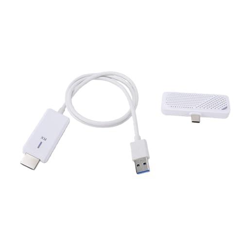 YUEHISY Transmisor y Receptor HDMI Inalámbrico, 1080P 60Hz 5G 2.4G Kit Extensor de Adaptador de Pantalla Inalámbrico, 164FT/50M, para Teléfono, Computadora Portátil, TV, Proyector