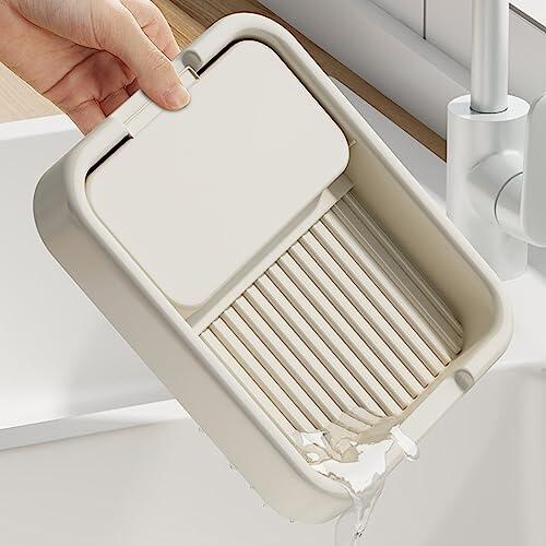 Jelquix Soporte Plegable para Tapa de Olla, Estante de Almacenamiento de Cocina Multifuncional para Espátula, Palillos, Cuchara, con Diseño de Doble Ranura y Ranuras Verticales, Ideal para