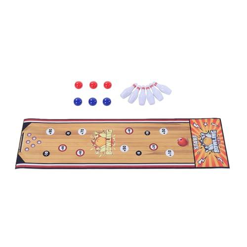 VGEBY Juego de Bolos, Juego de Bolos de Mesa para Interiores con 6, 6 Bolas, Tapete Plegable de Fácil Instalación para Juegos Familiares, Fiestas Nocturnas, Viajes