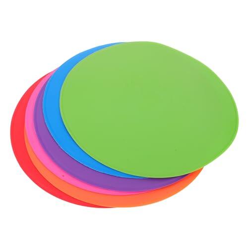 Healvian 6 Piezas Marcadores de Suelo Deportivo de 23 Cm en TPE, Discos Planos Antideslizantes para Entrenamiento de Fútbol y Baloncesto, Ideales para Ejercicios al Aire Libre