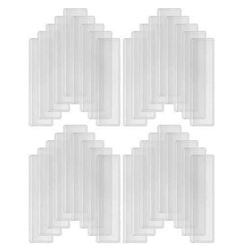 TEHAUX 4hojas Bolsillos Adhesivos Transparentes Impermeables para Etiquetas Fundas Autoadhesivas Resistentes para Tarjetas Pequeñas Organizador para Estantes y Cajas de Unidades