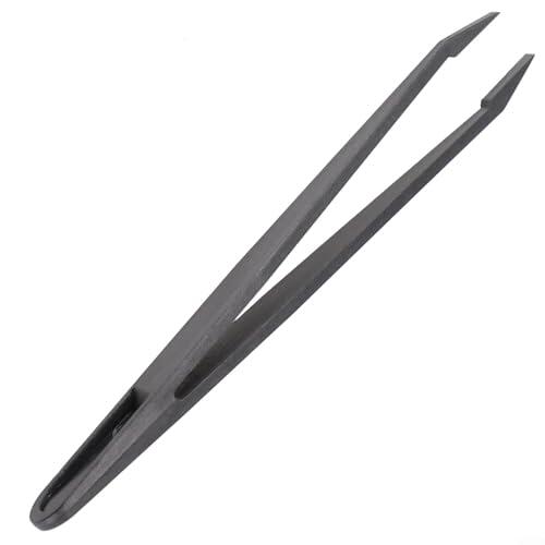 Pinzas antiestáticas de fibra de carbono negra ESD, herramienta de precisión segura para reparación de electrónica, trabajos de manualidades (D)