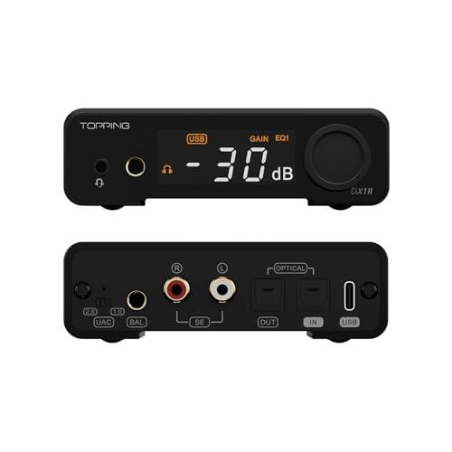 TOPPING DX1 II DAC y amplificador de auriculares ES9039Q2M, chip DAC con salida/entrada óptica, modo preamplificador, salida de línea balanceada, amplificador de auriculares totalmente balanceado
