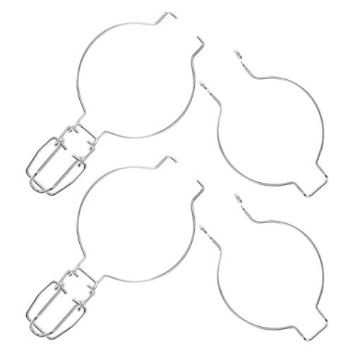 CANIGHT Hebilla de Sujeción para Tarros de Acero Inoxidable Plata Diseño Seguro de Resorte y Ahorro de Espacio, Pack de 2 Piezas para Accesorios de Cocina