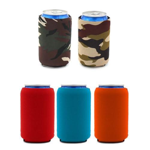 JoyousMall Fundas de neopreno aisladas para latas de cerveza con agarre antideslizante para bebidas calientes y frías, enfriador de bebidas reutilizable para camping, picnic, barbacoa, playa, color