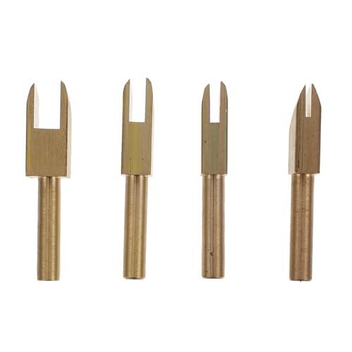 HORIALENCE 4piezas Herramientas para Cuero de Cobre Cabezal para Bruñir y Recortar Bordes Accesorios DIY para Artesanía Cuero Compacto y Preciso para Manualidades