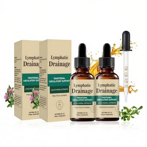2 Piezas Linfático Gotas - Apoya la Absorción del Sistema Inmunológico - Equilibrio y Bienestar - para Lipedema, Piernas Cansadas y Presoterapia | 60 ml