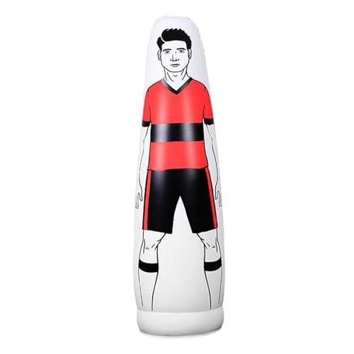 Chatonshen Maniquí Inflable de Fútbol para Entrenamiento de Jugadores de Defensa en Partidos Equipo Humanoide Estable Fácil de Y Montar Adecuad, Rojo 160cm