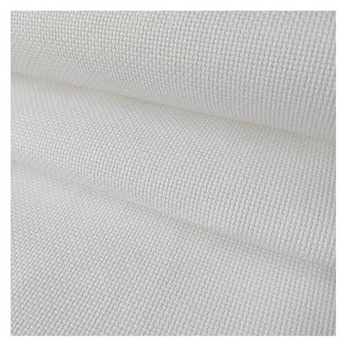 Tela de bordado, lienzo for punto cruz, blanco, negro, azul claro, 16 ct(White 50x50cm)