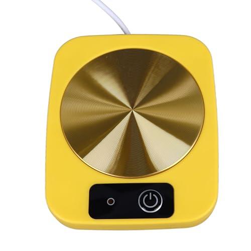 CHICIRIS Calentador de Tazas Inteligente Alimentado por USB, Calentador de café de Escritorio Portátil Impermeable para Oficina y Hogar (Yellow)