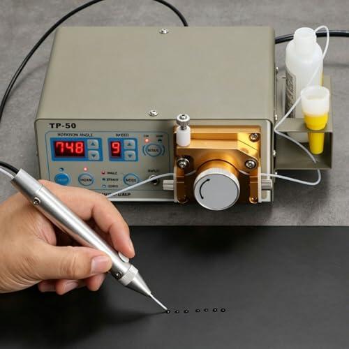 Máquina dispensadora de pegamento, pantalla digital, bolígrafo dispensador manual, control de velocidad de 0 a 160 rpm, dispensación precisa de adhesivo, viscosidad de 5000 cps para electrónica y