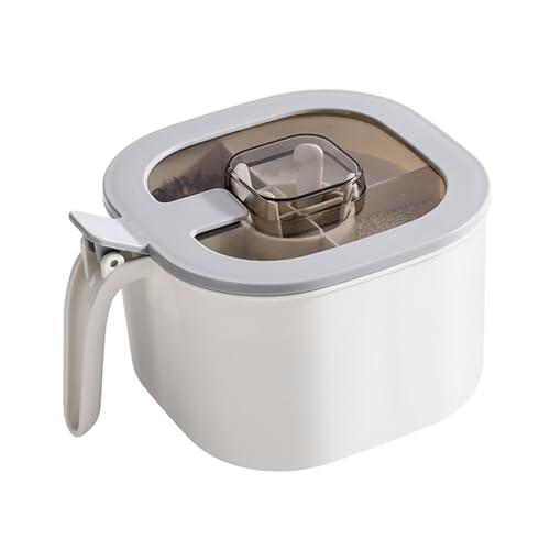 Annadue Caja de Condimentos de Plástico con Tapa, Contenedor de Condimentos de 4 Compartimentos, Caja de Especias Hermética a Prueba de Humedad para Barbacoa de Cocina