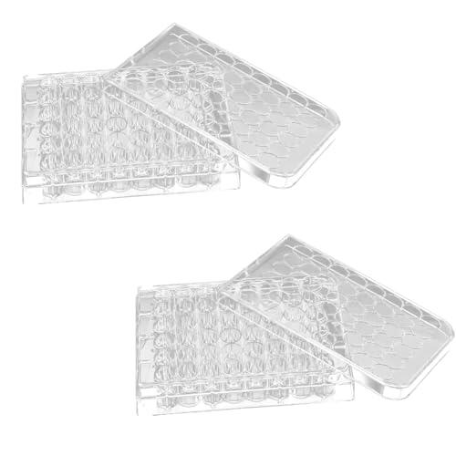 Jnchdghwa Placa de Cultivo de Tejidos de 48 Pozos - Compatible con Proliferación Celular y Cultivo Bacteriano para Equipos de Laboratorio (2 PCS)