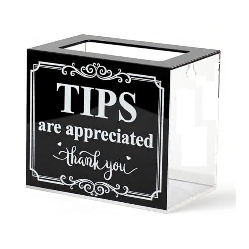 Jnchdghwa Tarro de Propinas de Acrílico para Donaciones, Rifas y Recolección de Efectivo, Ideal para Bartenders, Bares, Restaurantes y Músicos.