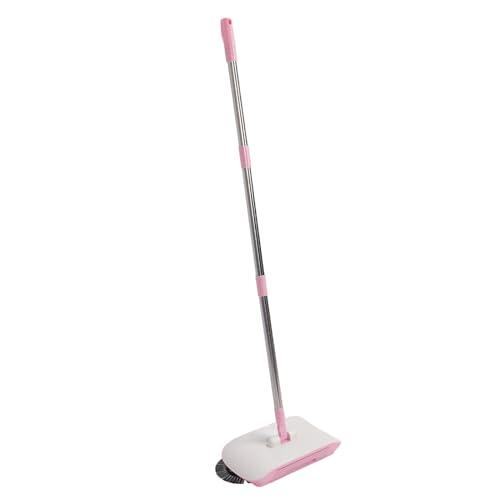 Topiky Barredora de Piso de Empuje Manual 2 en 1, Limpiador de Trapeador de Piso Duro Giratorio de 180 ° de Acero Inoxidable para Madera, Mármol, Azulejo, Trapeador de Microfibra con Contenedor de