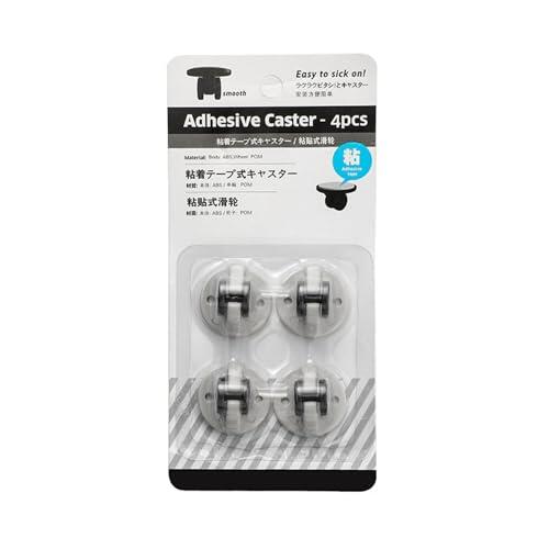 Mini ruedas - Ruedas giratorias de,4 poleas adhesivas, rueda de mini polea no giratoria para s de almacenamiento, bote de basura, estante de gabinete