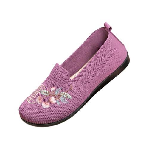 Womens Trainers Loafers Women Orthopedic Canvas Shoes Women Slip On Walking Shoes - Breathable Knit Mesh & Non-Slip Soft Sole Orthopaedic Loafers,Lightweight Arch Support Comfort Flats for Work
