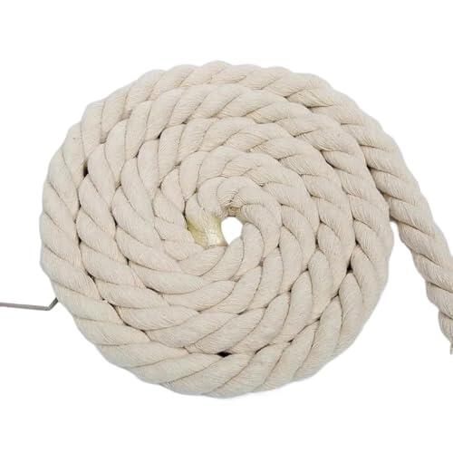 ZDUD Cuerda de macramé Trenzada, Cuerda cordón Trenzado Beige algodón, 3 hebras, 5-8 mm, 5-10 m(10meters,5mm)
