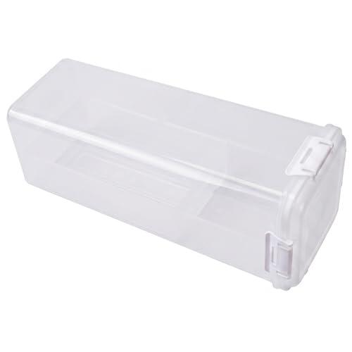 Monwssoe Porta Pan, contenedor hermético de Almacenamiento de Pan con cajón, contenedor de de plástico Transparente para Cocina - Blanco