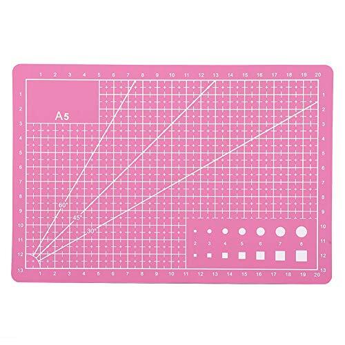Tapete de corte de PVC A5, 21x15 cm, tabla de corte autocurativa, protector de mesa antideslizante, tabla de corte para tela, acolchado, cuero, proyecto de pasatiempo (Rosa)