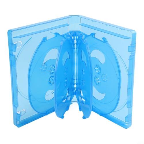 Caja de almacenamiento de plástico, para 10 discos compactos de DVD, para soporte de funda de juegos Blu-ray, con protección contra arañazos, organizador portátil ligero, para oficina en casa, viajes