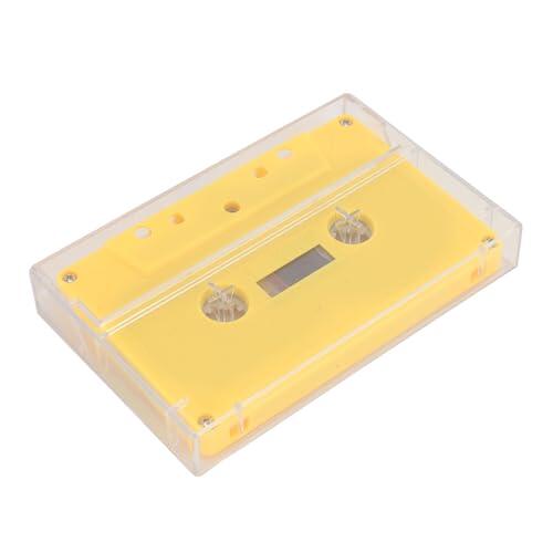 Topiky Caja Transparente de Cinta de Casete Vacía Material ABS para Entusiastas de la Música de Grabación de Sonido Premium de 45 Minutos (Yellow)