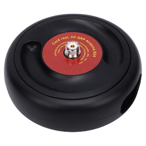Akozon Carrete Manual HF Onda Corta Portátil HF 3-30MHz 20m Cable 50 Ohm SWR 1.5 Radio Portátil con Núcleo de Ferrita para Comunicación de Emergencia QRP