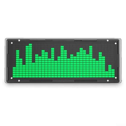Música LED para tablero analizador SPECTRUM estéreo de 32 bits con 8 modos de visualización, control de brillo, reloj despertador para kit de visualización de audio DIY (blanco)
