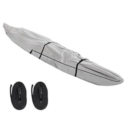 EasyByMall 420D Oxford - Funda para canoa con protección solar UPF 50+, impermeable, cubierta completa para barco para pesca en kayak, color gris