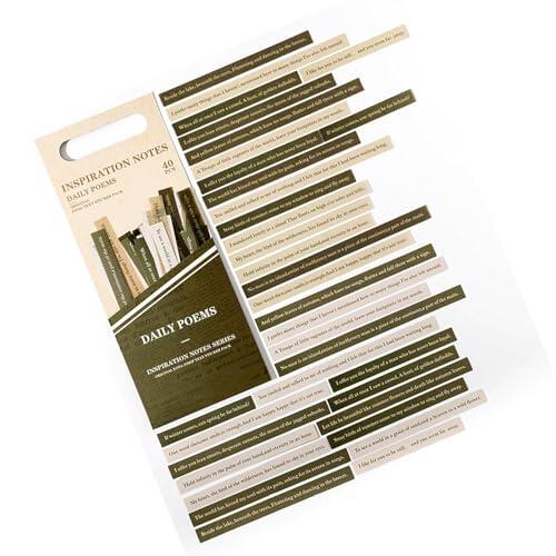Jelquix 40 Pegatinas Vintage para álbumes de Recortes, Pegatinas Estéticas para Diarios, para Planificador con Diseños únicos, Ideales para Decoración de Bricolaje, Cuadernos (Poemas diarios)