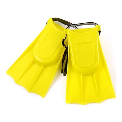 Para aletas de natación ajustables para niños: buceo fácil, comodidad antideslizante (amarillo)