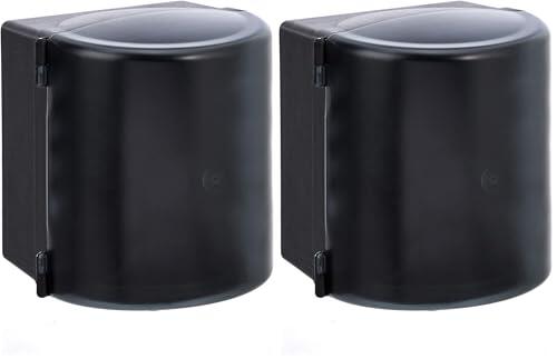 Amazon Basics Dispensador de Rollo de Papel, dispensación Central, Negro, 28.8 x 23 cm (Paquete de 2)