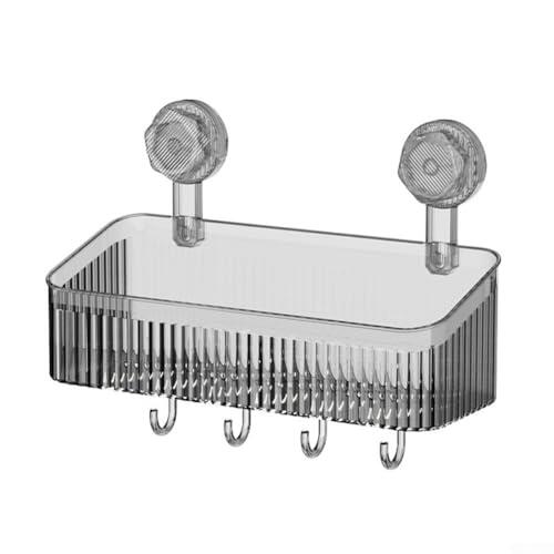 Yhenlovtt 30 x 12 succión, 10 baños, compatible con la cocina, para colgar en la cesta con parte inferior resistente, estante de almacenamiento para tazas, drenaje en cm (gris)