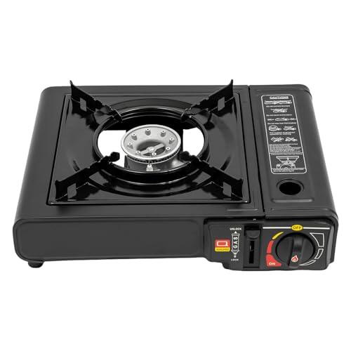 Hornillo de gas, parrilla de gas exterior, portátil, 2500 W, barbacoa, exterior, con maletín de transporte, 34 x 26 x 8 cm, para camping o senderismo