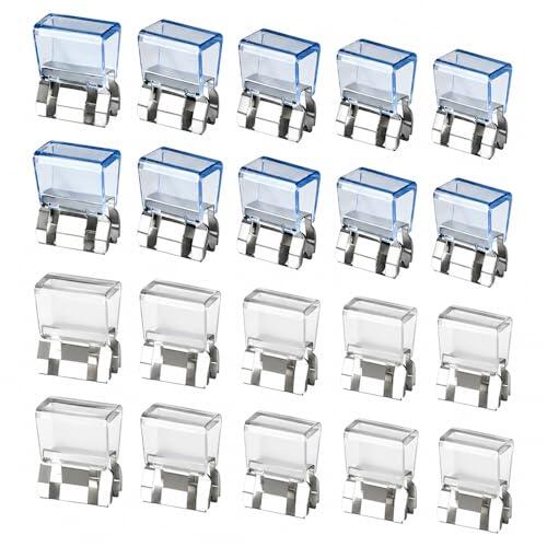 20 Piezas Clips para Bajo de Pantalones,Pinzas Bajo Pantalones Invisible,HMCEY Clip Ajustables para Dobladillo de Pantalon,Binder Clips Transparente,Pinzas de Documentos Plástico para Ropa, Faldas