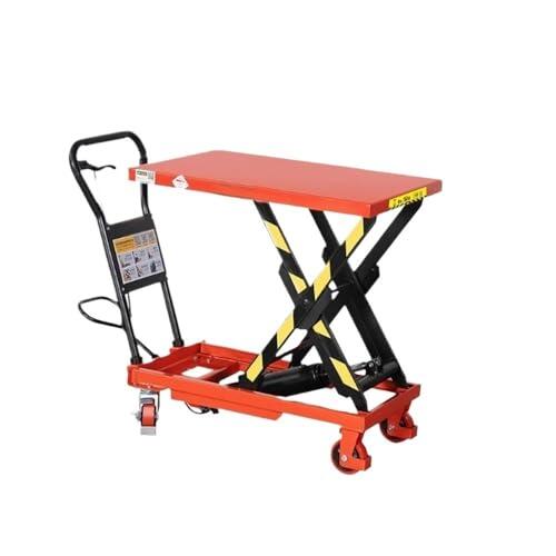 Plataforma de elevación hidráulica manual tipo tijera de plataforma plana portátil para cargas pesadas, ideal para almacenes y Worhops