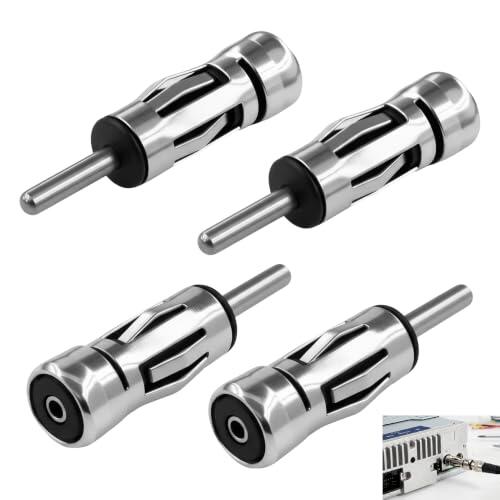 4 Piezas Adaptador Antena Radio Coche, Conector DIN Macho ISO Hembra, Adaptador DIN ISO Antena Coche, Universal Macho Hembra, Conector Universal para Sistema de Audio Vehículo, Automóvil
