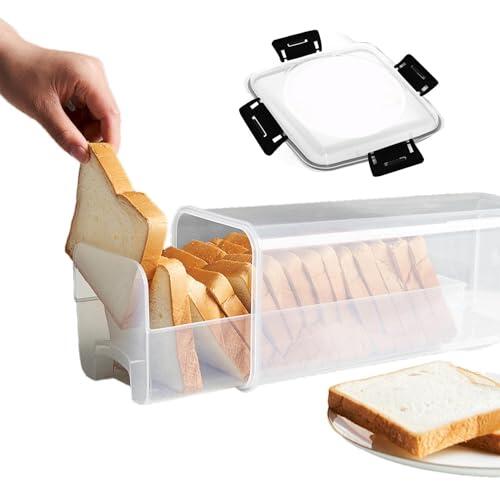 Kbnuetyg Contenedor Conservación Pan - Transparente Hermético Tapa Sándwich Alto Frescura Almacen Cocina Despensa Encimera Organizador Panadería | Hogar Almacenamiento Pan Sustitución Uso Acceso