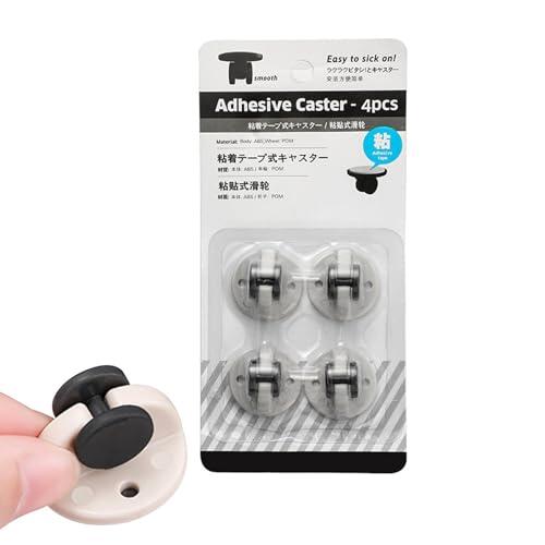Mini ruedas,Mini ruedas autoadhesivas | rodantes, pequeñas para proyectos, 4 poleas adhesivas, giratorias de polea para muebles para cartón móvil