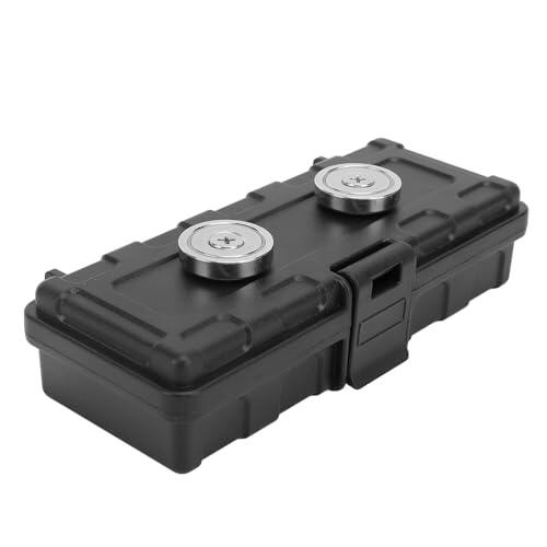YDuupxe Caja de Llaves Magnética para Debajo del Coche, Soporte de Almacenamiento con Cerradura Automática Oculta Portátil con Dos Imanes Fuertes, Almohadilla de Espuma con Bloqueo de